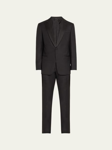 GIORGIO ARMANI Men's Wool Satin-Lapel Two-Piece Tuxedo Set
