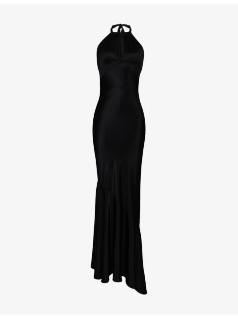 House of CB Oliviana Halter-Neck Satin Maxi Dress