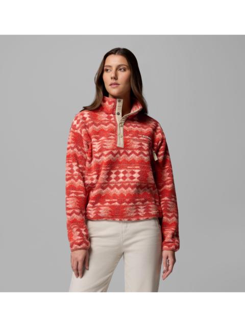 Columbia Women's Helvetia II Printed Cropped Half Snap Fleece Pullover
