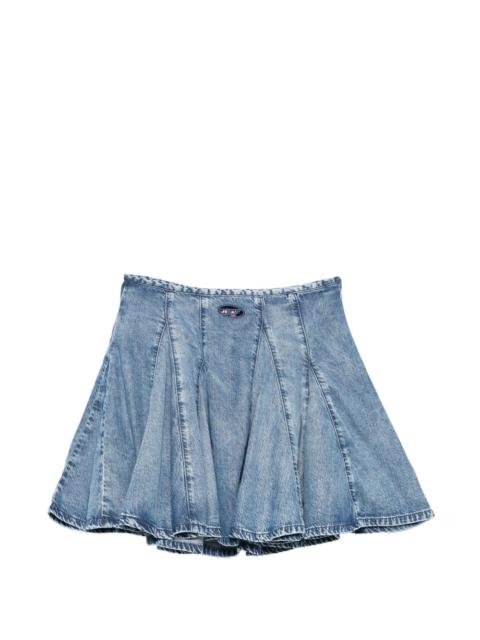 Diesel logo-patch pleated mini skirt