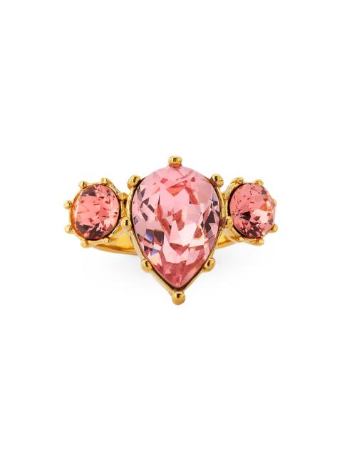 Oscar de la Renta Women's Goldtone & Glass Crystal Ring - Rose