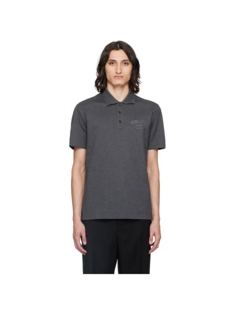 VERSACE Gray Milano Stamp Polo