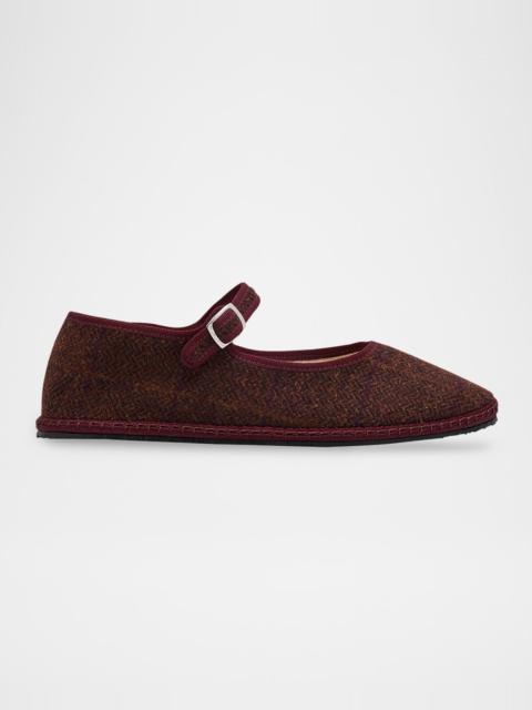 ViBi Venezia Mary Jane Wool-Blend Flats