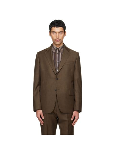 Paul Smith Brown Two-Piece 'The Brierley' Sharkskin Wool Suit