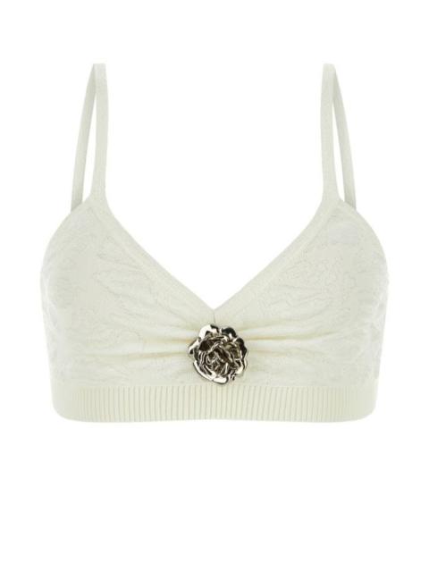 White polyester blend crop top