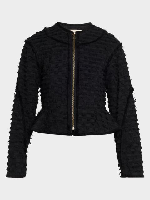 ULLA JOHNSON Rosalind Frayed Peplum Jacket