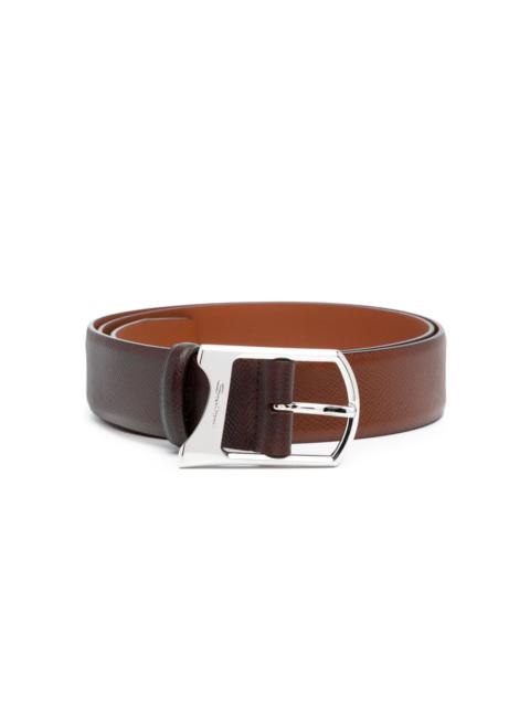 Santoni buckled leather belt