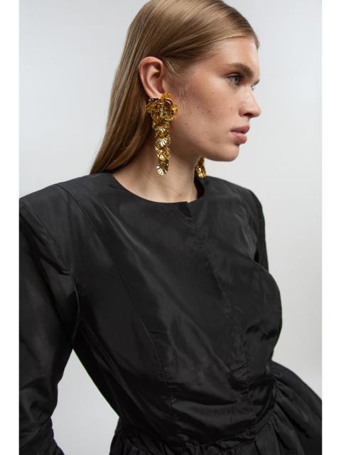 KAREN MILLEN Textured Flower Drop Earrings