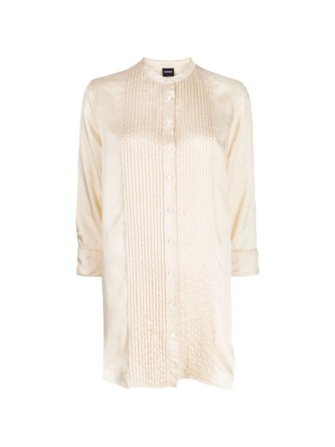 pleated-panel three-quarter sleeved shirt