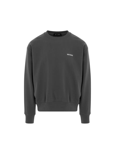 We11done Cotton Mini Logo Sweatshirt in Charcoal