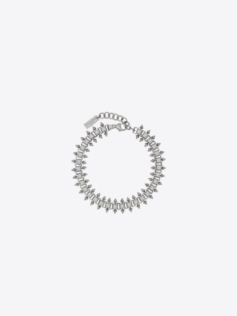 square and spikes chain bracelet in metal