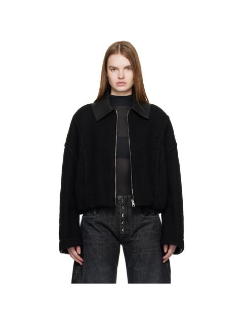 Jean Paul Gaultier Black Heavy Wool Bomber Jacket