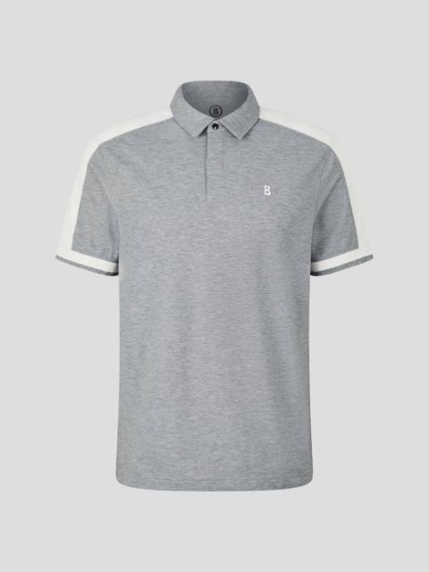 BOGNER LAGOS POLO SHIRT IN LIGHT GRAY/OFF-WHITE