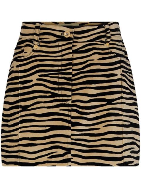 rabanne tiger-print stretch-cotton miniskirt