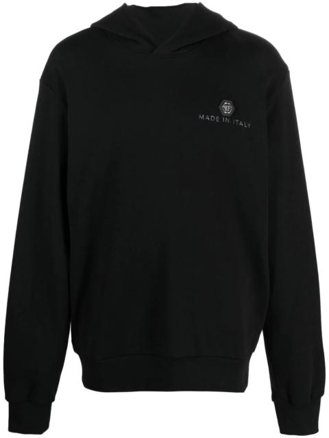 PHILIPP PLEIN cotton logo-print hoodie