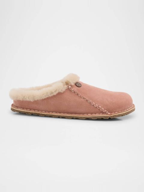 Zermatt Suede Shearling Slipper Mules