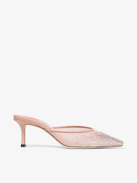 JIMMY CHOO Vivi 65
Pink Crystal Mesh Mules