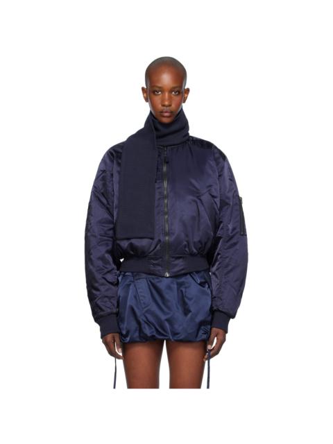 OTTOLINGER Navy Scarf Bomber Jacket