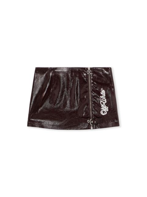 Off-White Crinkle Coated Mini Skirt