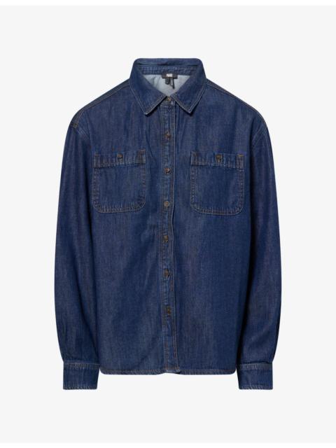 PAIGE Arden Patch-Pocket Denim Shirt