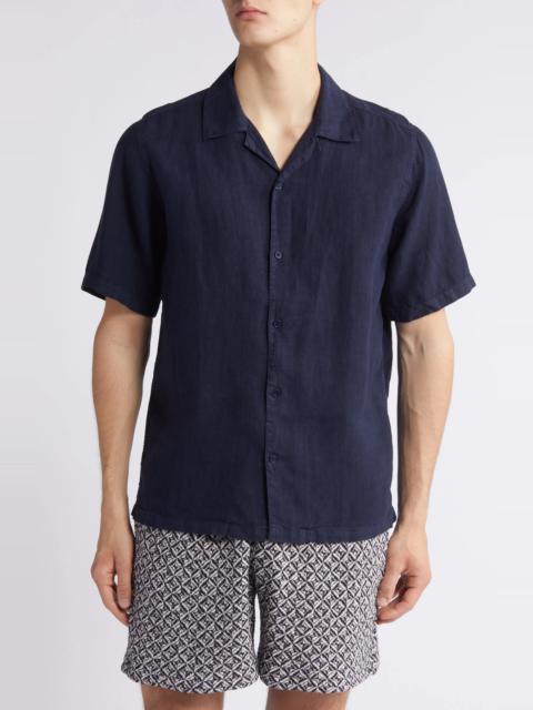 Julio 5706 Solid Linen Camp Shirt