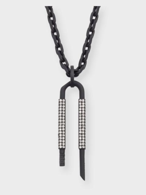 Men's Crystal U Lock Chain Necklace