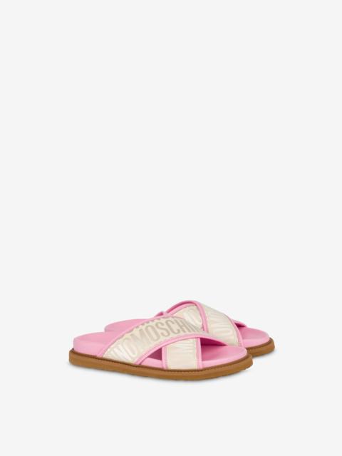 ALLOVER LOGO CROSSOVER SANDALS