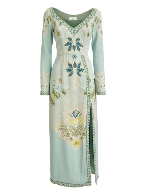 Etro jacquard side-split dress