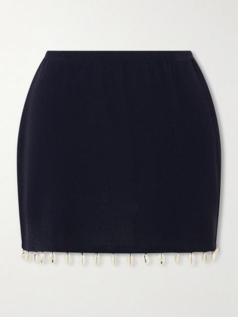 SARA CRISTINA Embellished Jersey Mini Skirt