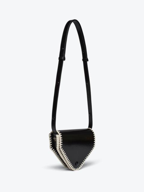 Nanushka THE TRIANGLE BAG MINI - Patent alt-nappa shoulder bag - Black/creme