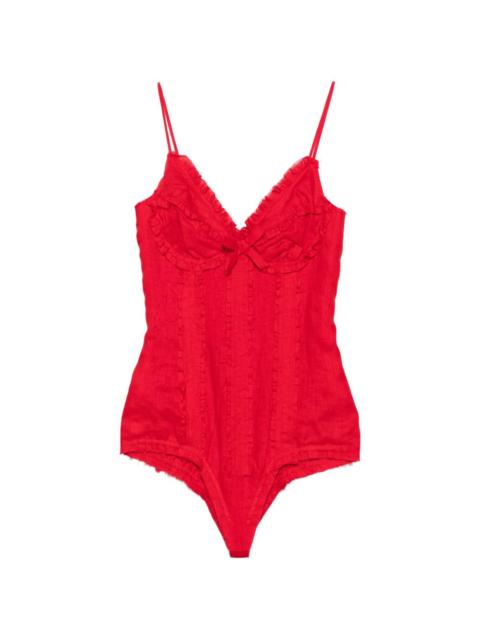 SHUSHU/TONG ruffled bow-detail bodysuit