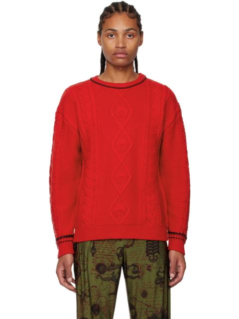 Marine Serre Red Striped Sweater