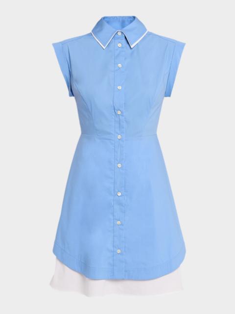 VERONICA BEARD Westcott Button-Front Mini Dress