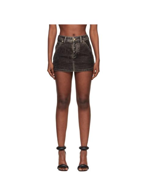Alexander Wang Gray Denim Flocked Carpenter Skort