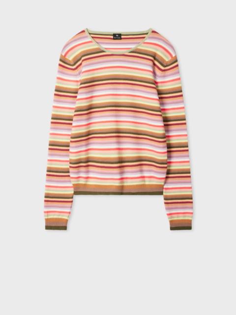 Women's Scoop Neck Striped Sweater