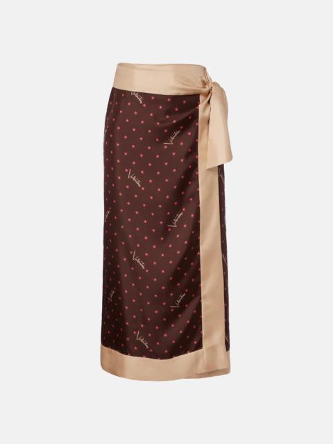 Valentino Printed silk twill wrap skirt