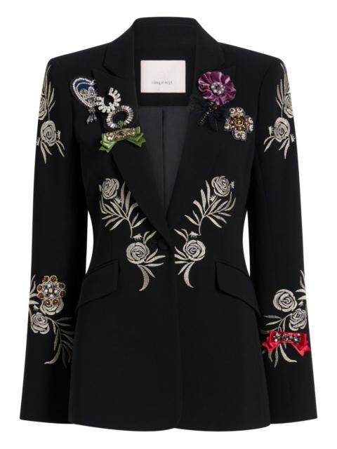 Cinq à Sept Cheyenne rose-embroidered blazer