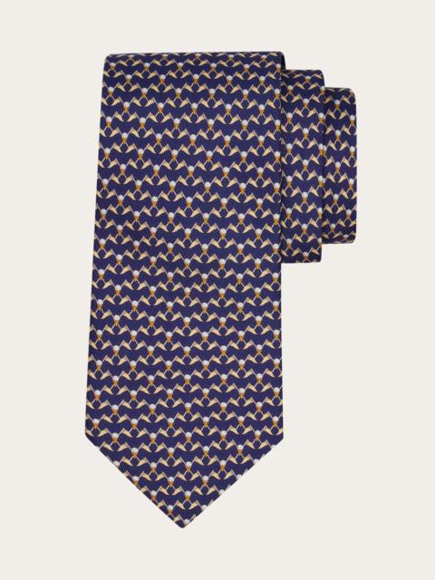 FERRAGAMO Club print silk tie