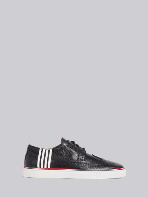 Thom Browne Black Pebbled 4-Bar Brogue Sneaker