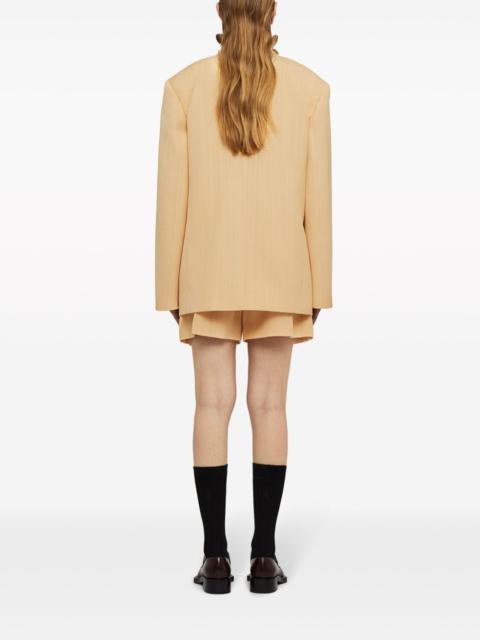 Jil Sander pleated cotton short shorts