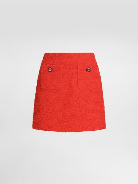 Dolce & Gabbana Tweed miniskirt with jewel buttons