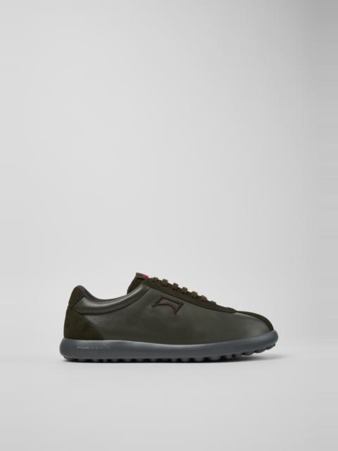 CAMPERLAB Green Leather and Nubuck Sneakers for Men.