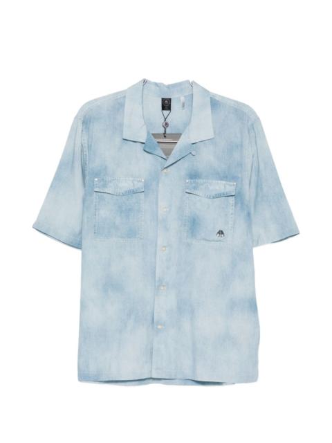 MOOSE KNUCKLES denim-print short-sleeve shirt