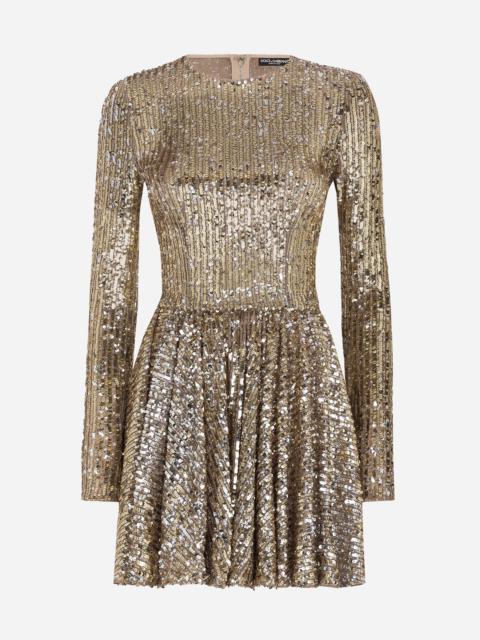 Short sequined dress with circle skirt