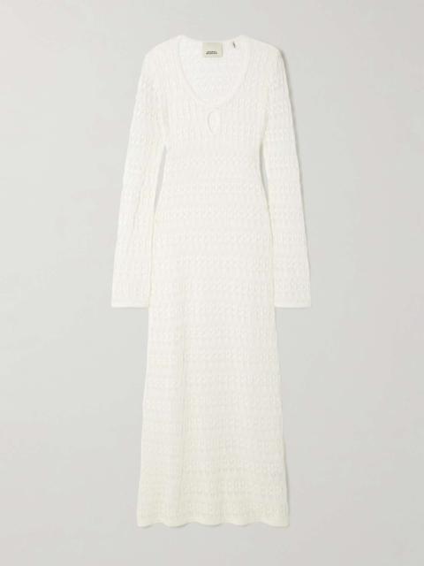 Poros pointelle-knit cotton-blend maxi dress