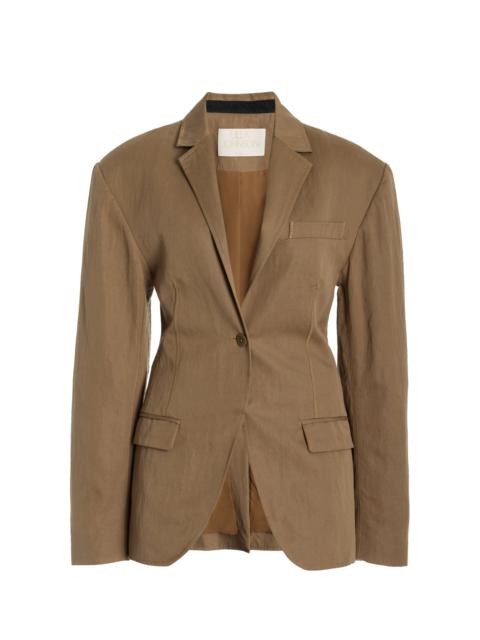 ULLA JOHNSON Dhemi Oversized Tencel Blazer khaki