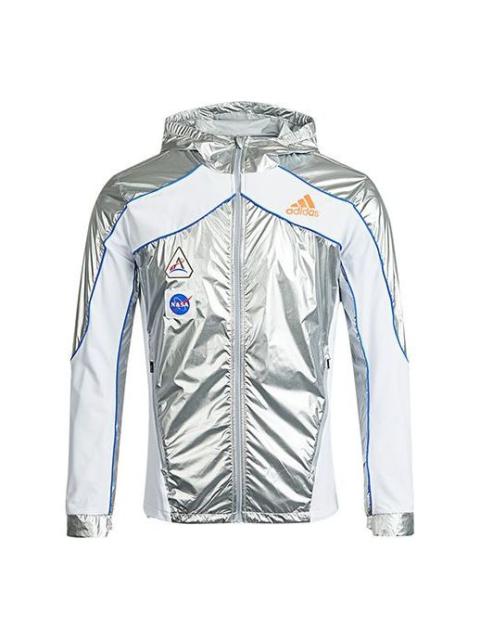 adidas Space Jkt M Casual Running Sports Hooded Jacket Silver GK8816