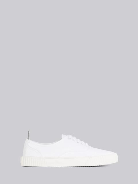Thom Browne White Cotton Canvas Heritage Sneaker