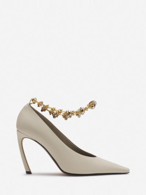 Lanvin SWING LEATHER PUMPS WITH CHAIN