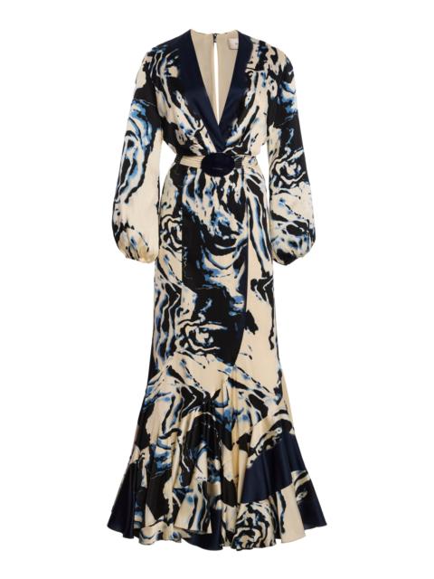 SILVIA TCHERASSI Remy Stretch-Silk Maxi Dress navy